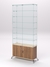 Витрина стеклянная "ПРИМА КЛАССИК" №33 (с дверками, задняя стенка - стекло)  Орех + Дуб Сонома