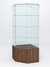 Витрина стеклянная "ИСТРА" угловая №15 пятигранная (с дверкой, задние стенки - стекло) Орех