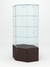 Витрина стеклянная "ИСТРА" угловая №18 шестигранная (с дверкой, задние стенки - стекло) Дуб Венге