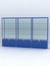 Витрина "АЛПРО" №2-3м-400-2 (задняя стенка - стекло) Синий