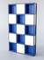 Стеллаж для разделения помещений "Стронг" №4 в стиле ЛОФТ Делфт голубой U525 ST9 + Белый + Черный каркас
