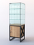 Витрина стеклянная "ЛОФТ СТИЛЬ" островная №326 (с дверкой, фасад -стекло) Дуб Галифакс натуральный