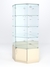 Витрина стеклянная "ИСТРА" угловая №16 пятигранная (с дверкой, задние стенки - зеркало) Крем Вайс