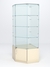 Витрина стеклянная "ИСТРА" угловая №15 пятигранная (с дверкой, задние стенки - стекло) Крем Вайс