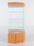 Витрина стеклянная "ИСТРА" угловая №14 пятигранная (с дверкой, задние стенки - зеркало) Вишня