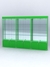 Витрина "АЛПРО" №1-3м-200-3 (задняя стенка - зеркало)  Зеленый