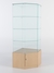 Витрина стеклянная "ИСТРА" угловая №15 пятигранная (с дверкой, задние стенки - стекло) Бук Бавария