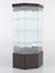 Витрина стеклянная "ИСТРА" угловая №19 шестигранная (с дверкой, задняя стенка - зеркало) Дуб Венге