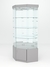 Витрина стеклянная "ИСТРА" угловая №119 шестигранная (без дверки, задние стенки - зеркало) Серый