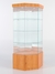 Витрина стеклянная "ИСТРА" угловая №19 шестигранная (с дверкой, задняя стенка - зеркало) Вишня