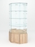 Витрина стеклянная "ИСТРА" угловая №120 шестигранная (без дверки задние стенки - зеркало) Дуб Сонома