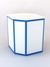 Прилавок из профиля угловой шестигранный №1 (без дверок) Белый + Делфт голубой