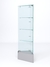Витрина стеклянная "ИСТРА" угловая №10-У трехгранная, (с дверками, бока - стекло) Серый