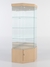 Витрина стеклянная "ИСТРА" угловая №14 пятигранная (с дверкой, задние стенки - зеркало) Бук Бавария