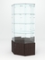 Витрина стеклянная "ИСТРА" угловая №120 шестигранная (без дверки задние стенки - зеркало) Дуб Венге