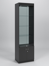 Витрина №1-2-600 (с дверками, задняя стенка - стекло), Черный