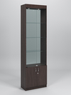 Витрина №300-2-600 (с дверками, задняя стенка - стекло), Дуб Венге