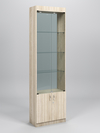 Витрина №300-2-600 (с дверками, задняя стенка - стекло), Дуб Сонома