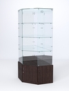 Витрина стеклянная "ИСТРА" угловая №116 пятигранная (без дверки, задние стенки - зеркало), Дуб Венге