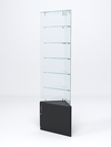 Витрина стеклянная "ИСТРА" угловая №605-У трехгранная (без дверок, бока - стекло), Черный