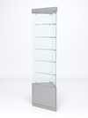 Витрина стеклянная "ИСТРА" угловая №601-У трехгранная (без дверок, бока - стекло), Серый