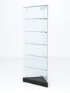 Витрина стеклянная "ИСТРА" угловая №502ХП-У трехгранная (без дверок, бока - стекло), Черный