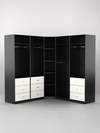 Комплект гардеробных шкафов "Комфорт" №13, Черный и Белый