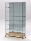 Витрина стеклянная "ПРИМАВЕРА КЛАССИК" №11 (с дверками, задняя стенка - зеркало), Бук Бавария
