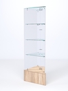 Витрина стеклянная "ИСТРА" угловая №111-У трехгранная (без дверок, бока - зеркало), Дуб Сонома