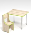 Детский стол и стул №1, Дуб Сонома + кромка Лайм