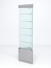 Витрина стеклянная "ИСТРА" угловая №501-У трехгранная (с дверками, бока - стекло), Серый