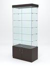 Витрина стеклянная "ИСТРА" №501 (с дверками, задняя стенка - стекло) , Дуб Венге