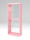 Стеллаж "АФРОДИТА" №2-5 (задняя стенка - стекло), Фламинго розовый