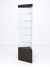 Витрина стеклянная "ИСТРА" угловая №601-У трехгранная (без дверок, бока - стекло), Грейвуд