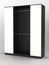 Шкаф гардеробный №1 с дверьми, Черный и Белый
