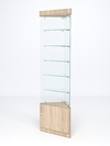 Витрина стеклянная "ИСТРА" угловая №601-У трехгранная (без дверок, бока - стекло), Дуб Сонома