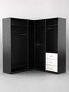 Комплект гардеробных шкафов "Комфорт" №5, Черный и Белый