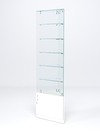Витрина стеклянная "ИСТРА" угловая №605-У трехгранная (без дверок, бока - стекло), Белый