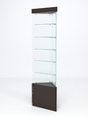 Витрина стеклянная "ИСТРА" угловая №601-У трехгранная (без дверок, бока - стекло), Дуб Венге