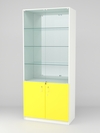Витрина для аптек №1-3 задняя стенка зеркало, Белый-Цитрусовый желтый