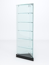 Витрина стеклянная "ИСТРА" угловая №501ХП-У трехгранная (с дверками, бока - стекло), Черный