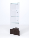 Витрина стеклянная "ИСТРА" угловая №111-У трехгранная (без дверок, бока - зеркало), Дуб Венге