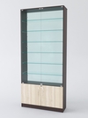 Витрина "АСТРА" №33 (с дверками, задняя стенка - стекло) , Дуб Венге + Дуб Сонома