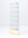 Витрина стеклянная "ИСТРА" угловая №609-У трехгранная (без дверок, бока - стекло), Крем Вайс