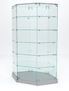 Витрина стеклянная "ИСТРА ХИТ ПРОДАЖ" №513 (с дверкой,  задняя стенка - стекло), Серый