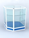 Прилавок из профиля угловой шестигранный №4 (без дверок), Делфт голубой + Белый