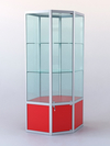 Витрина "УГЛОВАЯ" №6 (закрытая, задняя стенка - стекло) метровая, Красный 0149 BS