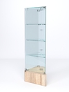 Витрина стеклянная "ИСТРА" угловая №12-У трехгранная (с дверками, бока - зеркало), Дуб Сонома