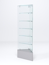 Витрина стеклянная "ИСТРА" угловая №609-У трехгранная (без дверок, бока - стекло), Серый