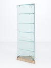 Витрина стеклянная "ИСТРА" угловая №501ХП-У трехгранная (с дверками, бока - стекло), Дуб Сонома